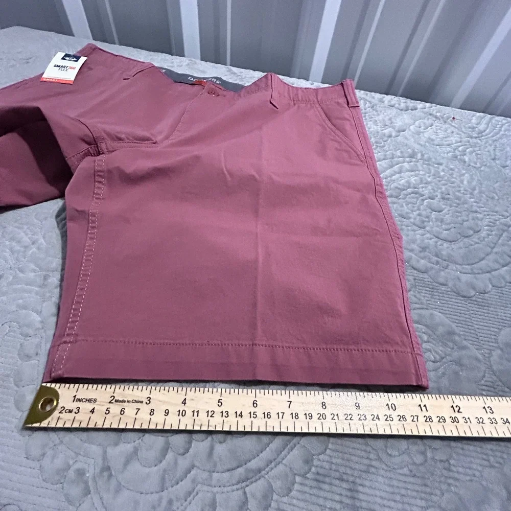 Dockers Mens Smart 360 Flex Chino Shorts 42 Clay Pink Smart Series Stretch New